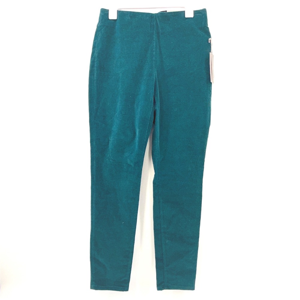 NWT Soft Surroundings Green Cord Pants  S Pull On Skinny Ankle Minimalist Travel